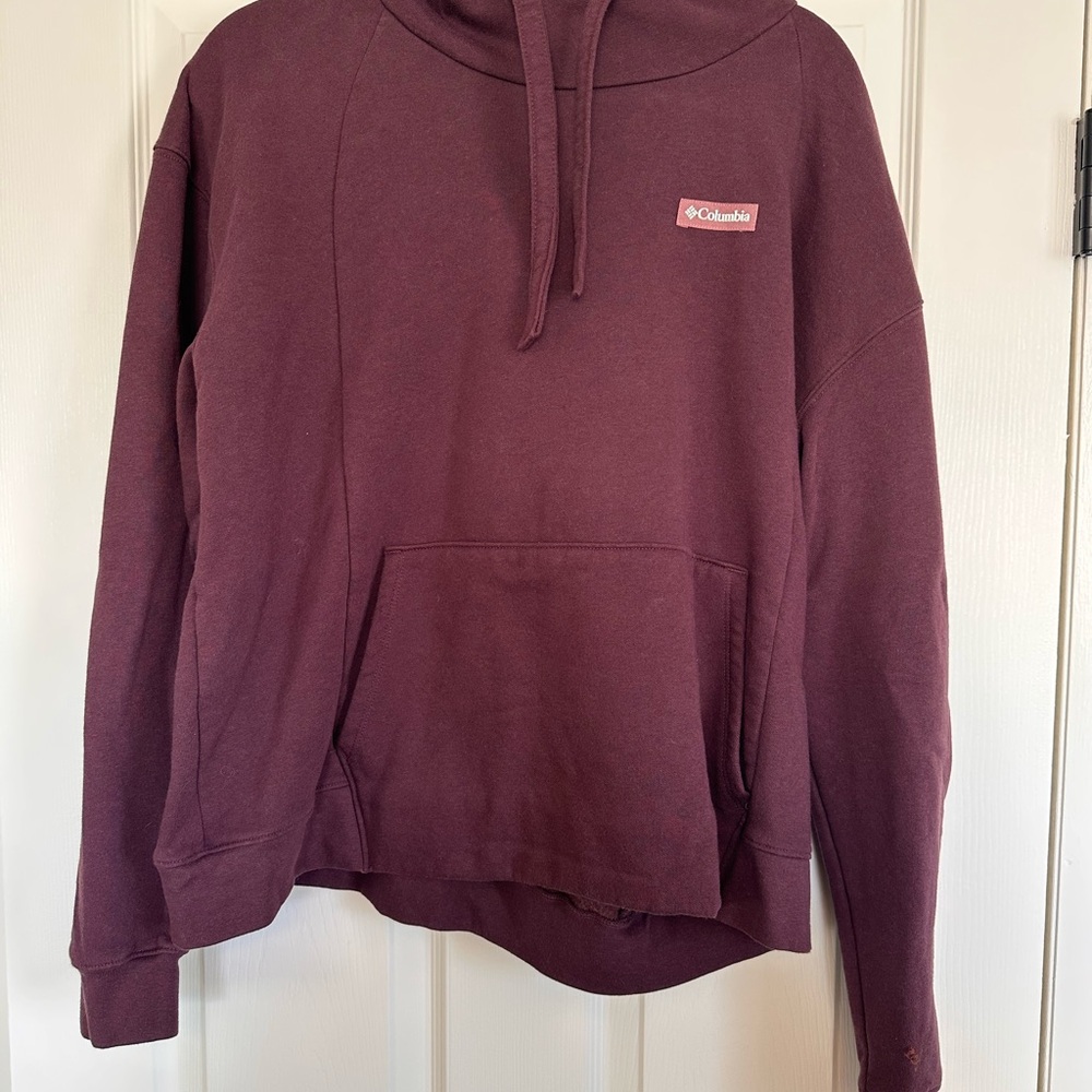 Columbia Mock Neck Women’s Hoodie - Burgundy XL New